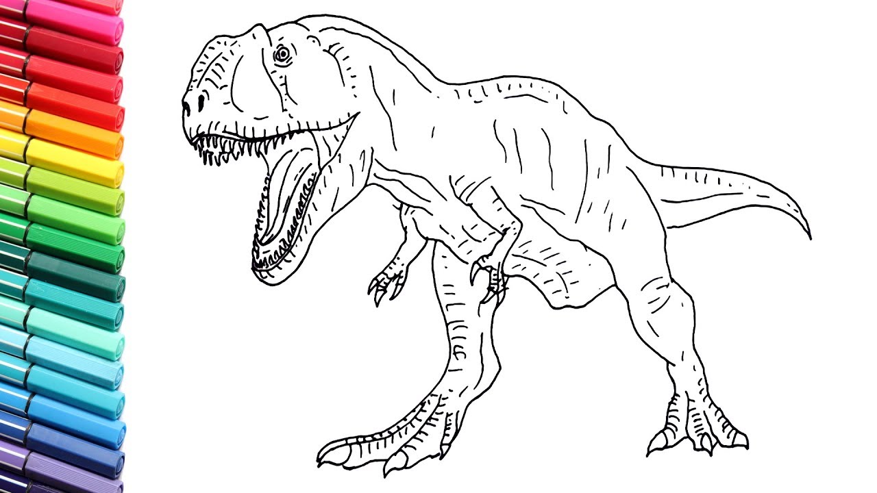 1280x720 How To Draw The Giganotosaurus New Dinosaur - Dinosaur Drawing Images