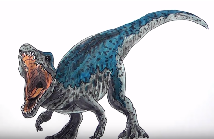 681x443 How To Draw A Baryonyx Dinosaur Step - Dinosaur Drawing Images