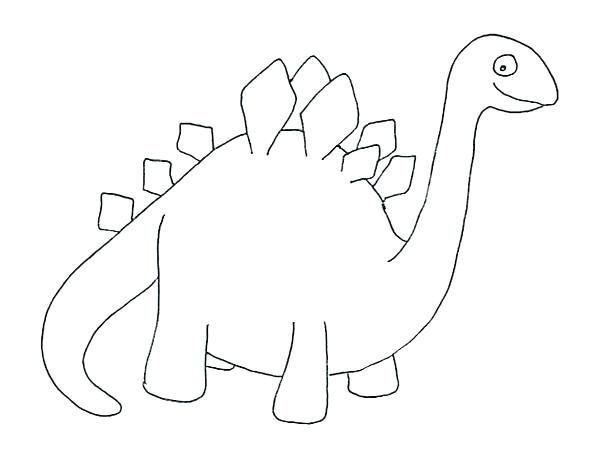 591x470 dinosaur outline coloring pages easy dinosaur for toddlers - Dinosaur Drawing Outline
