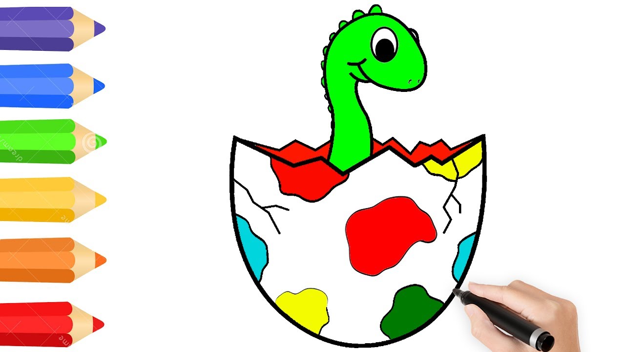 1280x720 Dinosaur Eggs Coloring - Dinosaur Egg Drawing