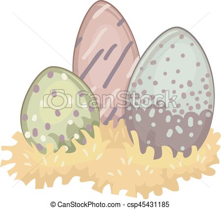 450x427 Prehistoric Dinosaur Egg Nest Illustration Featuring Colorful - Dinosaur Egg Drawing