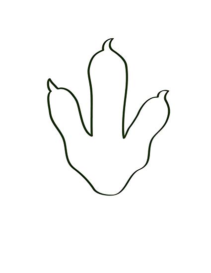425x550 dinosaur footprint stencil made from ply matboard - Dinosaur Footprint Drawing