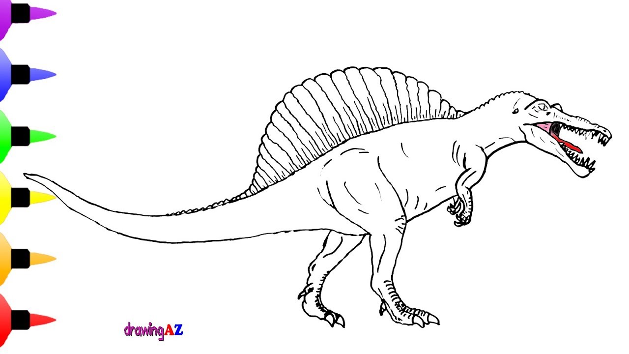 1280x720 How To Draw A Dinosaur From Jurassic World For Kids Shark - Dinosaur Images For Drawing