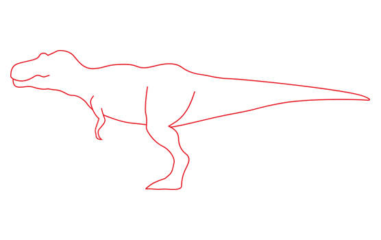 556x350 How To Draw A Dinosaur Tyrannosaurus Rex - Dinosaur Line Drawing