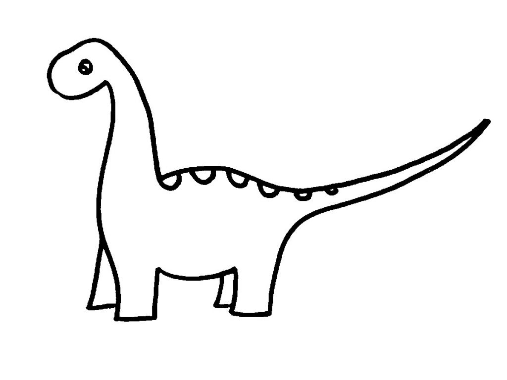 1024x768 simple drawing of a dinosaur dinosaur line drawing clipartsco - Dinosaur Line Drawing