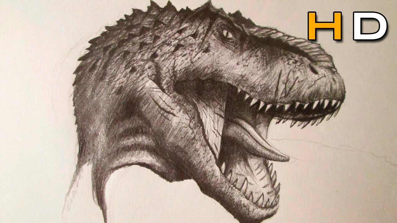 1280x720 How To Draw A Realistic Dinosaur With Pencil Step - Dinosaur Pencil Drawing