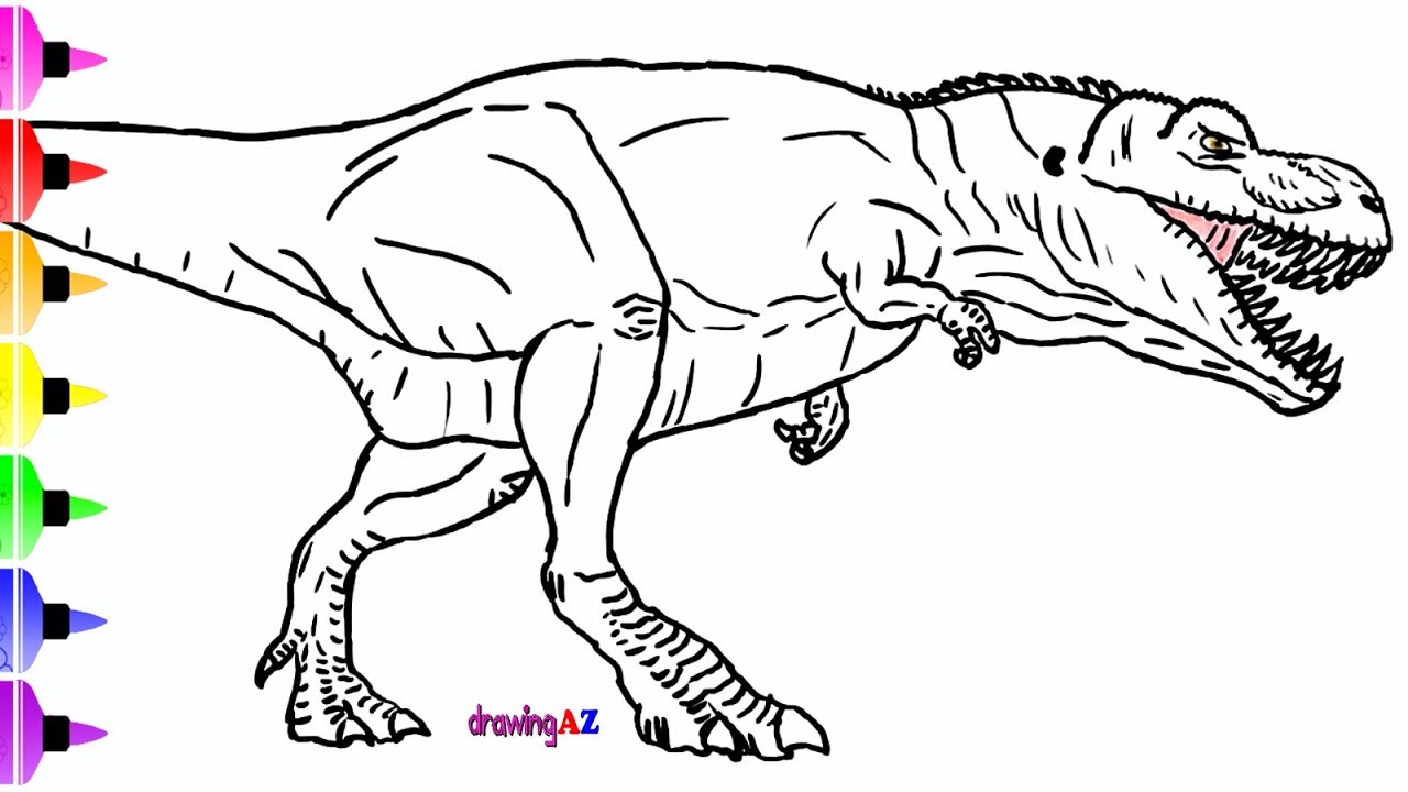 1280x720 how to draw dinosaur from jurassic world for children dinosaur - Dinosaur Pictures Drawing