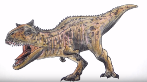 300x168 how to draw carnotaurus dinosaur step - Dinosaur Pictures Drawing