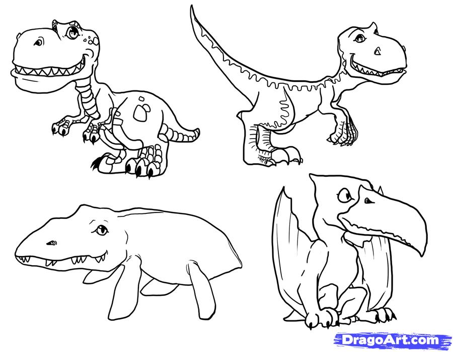 Easy Cute Dinosaur Drawing Outline - Garoto Reclamao