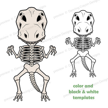 350x350 dinosaur craft activity puppet dinosaur skeleton fossil tpt - Dinosaur Skeleton Drawing