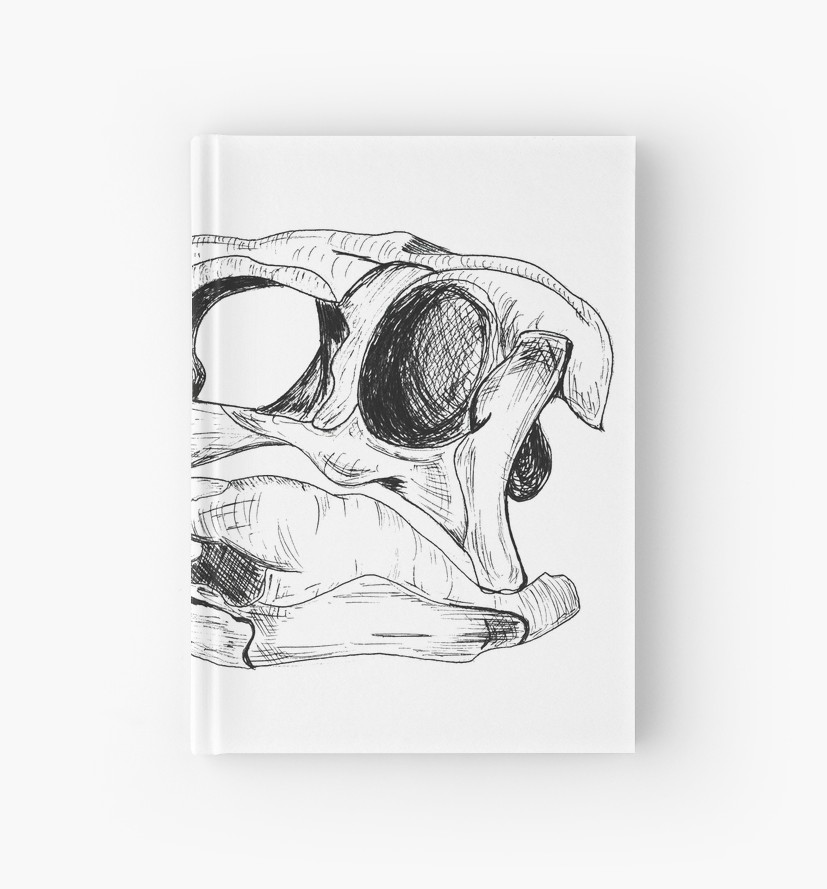 827x889 Dinosaur Skull Drawing Hardcover Journals - Dinosaur Skull Drawing