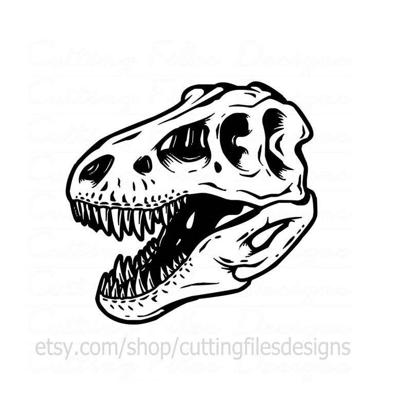 794x794 Dinosaur Skull Cutting Wpng For Cricut Design Etsy - Dinosaur Skull Drawing