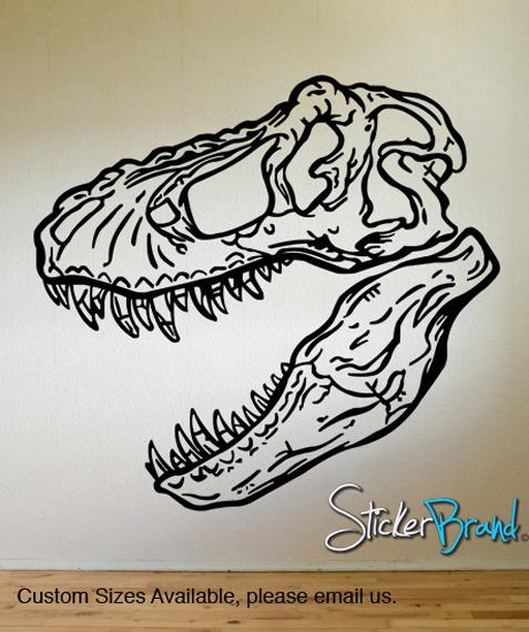 477x570 Vinyl Wall Decal Sticker Dinosaur Dino T Rex Skull Head - Dinosaur Skull Drawing