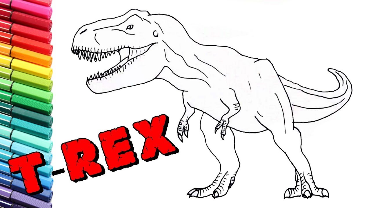 1280x720 How To Draw New Jurassic Worls T Rex - Dinosaur T Rex Drawing