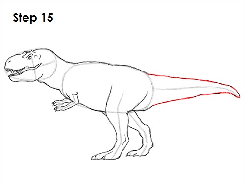 500x386 How To Draw A Tyrannosaurus Rex - Dinosaur T Rex Drawing