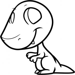 301x302 How To Draw How To Draw A T Rex For Kids - Dinosaur T Rex Drawing