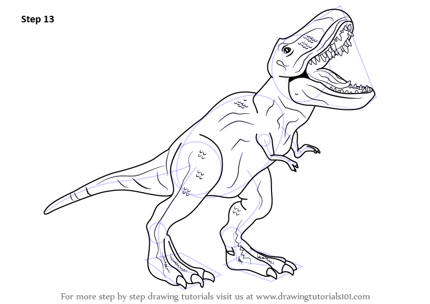 844x598 Learn How To Draw A Tyrannosaurus Rex - Dinosaur T Rex Drawing