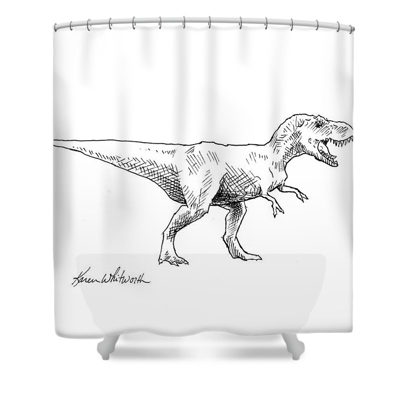 800x800 tyrannosaurus rex dinosaur t rex ink drawing illustration shower - Dinosaur T Rex Drawing