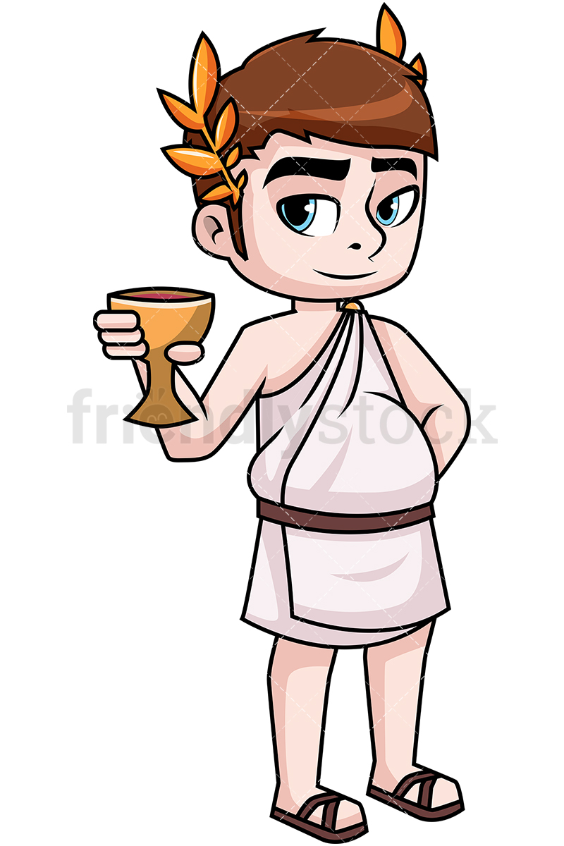 800x1200 Dionysus God Of Wine Cartoon Vector Clipart - Dionysus Drawing