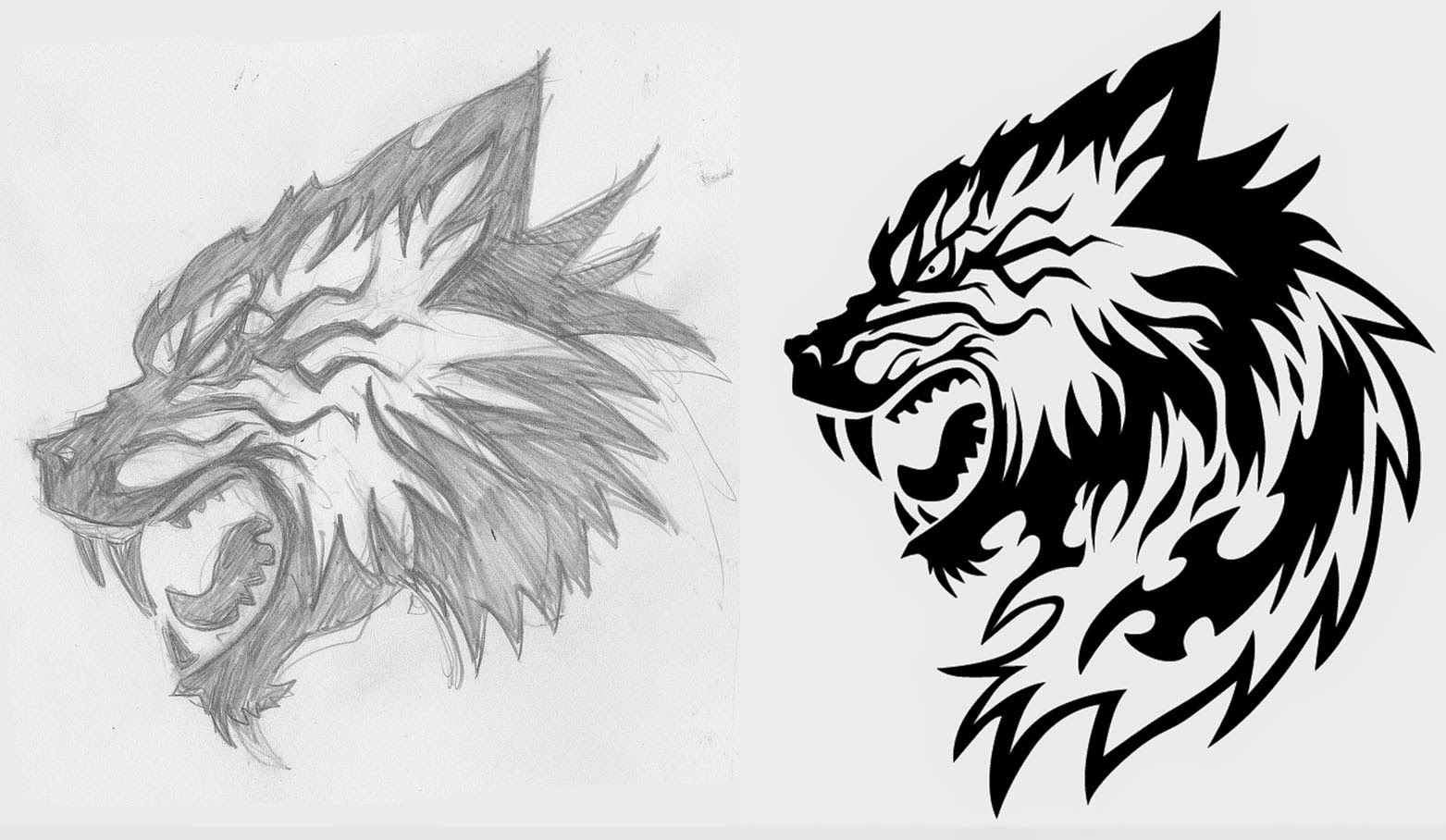 1563x908 wolf drawing profile for free download - Dire Wolf Drawing.