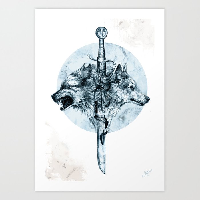 700x700 Dire Wolf Art Print - Dire Wolf Drawing