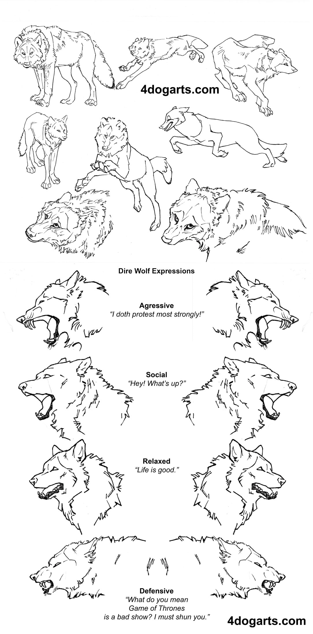 1084x2199 Dog Blog - Dire Wolf Drawing
