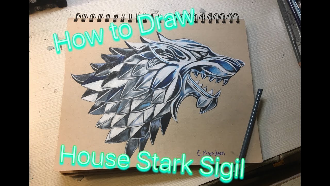 1280x720 Inktober Drawing - Dire Wolf Drawing