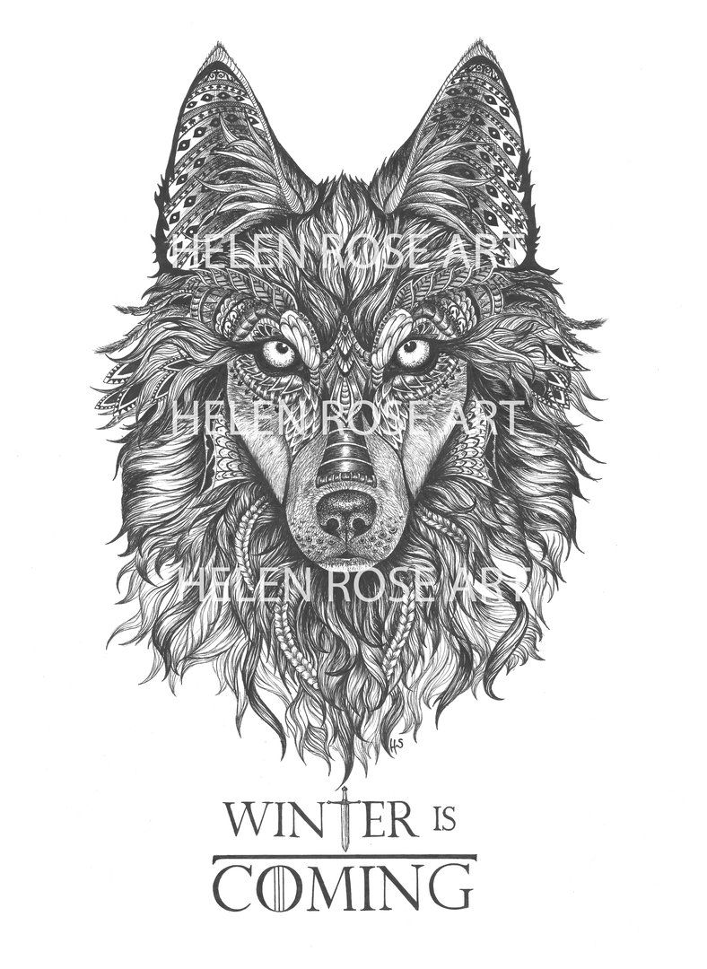788x1080 Winter Wolf Like Winter Wolves, Game Of Thrones Tattoo, Gaming - Dire Wolf Drawing
