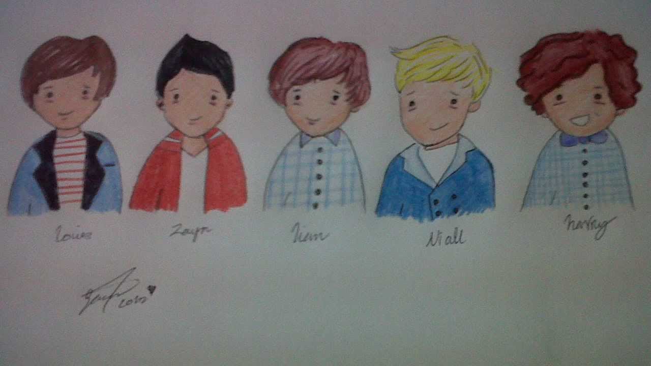 1280x720 How To Draw One Direction Cartoon - Direction Drawing