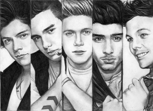 500x363 Image About One Direction In Artistiq - Direction Drawing