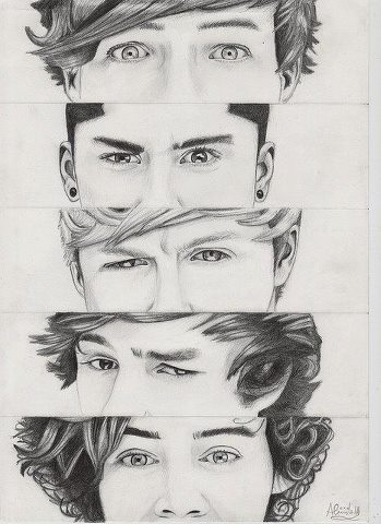 349x480 One Direction Cool Pencil Drawing Fondo De Pantalla - Direction Drawing