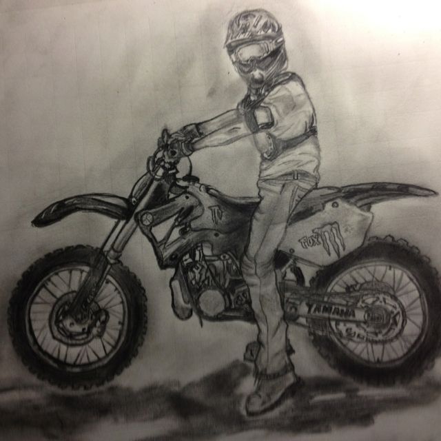 640x640 Dirt Bike Drawing Art Bike Drawing, Bike Art, Motorcycle Art - Dirt Bike Drawing