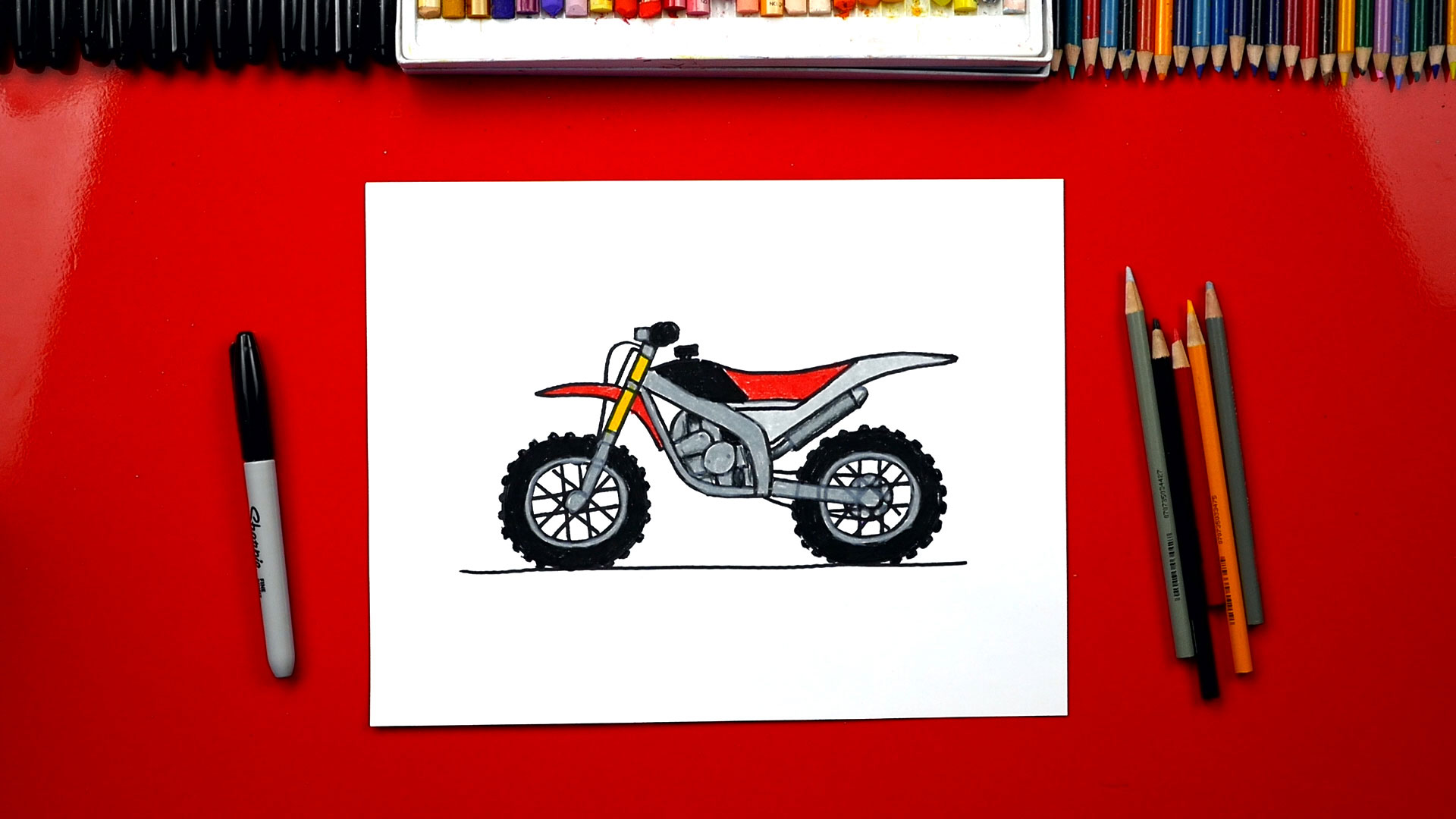 Dirt Bike Drawing Step By Step at Explore