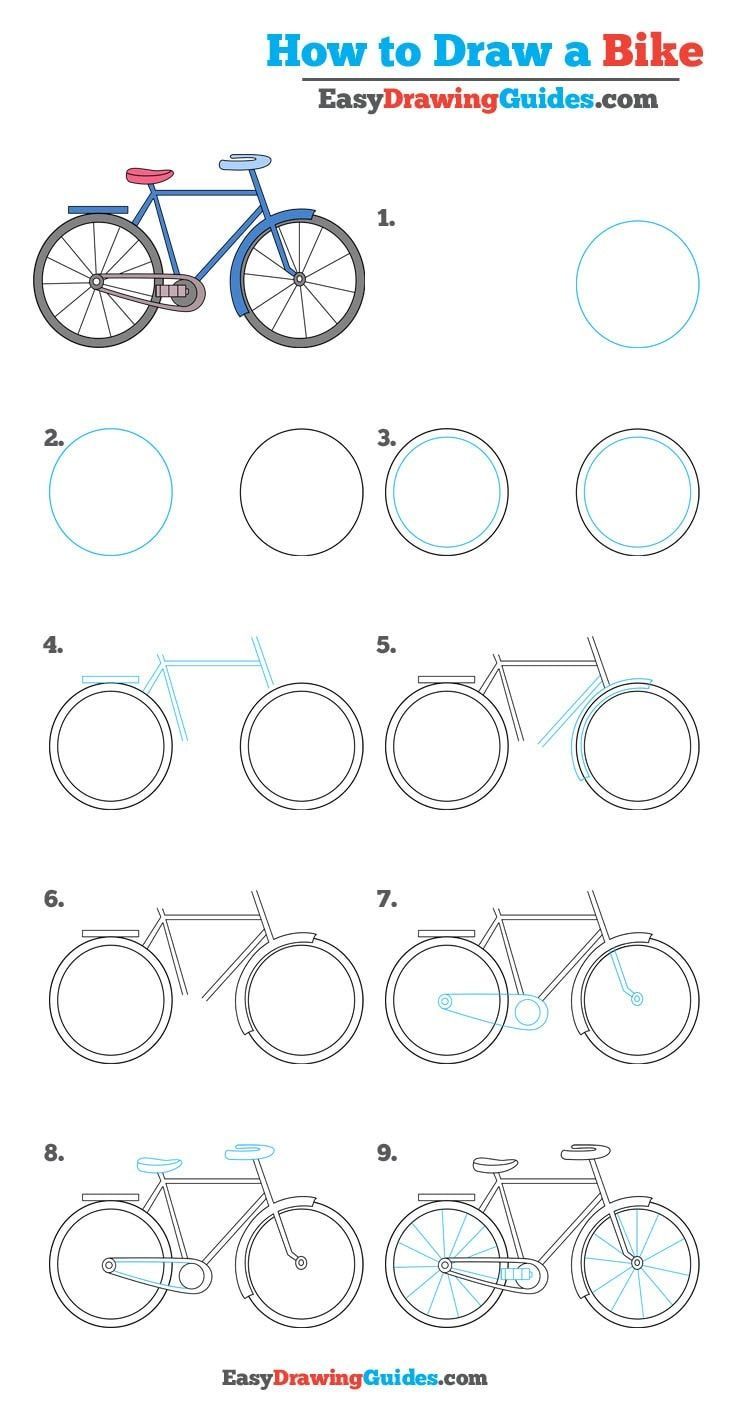 736x1420 how to draw a easy bike with draw dirt bikes cakes dirt - Dirt Bike Drawing Step By Step