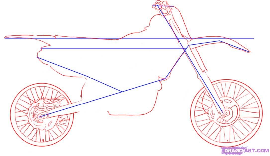 1086x630 how to draw a dirt bike step dirt bikes in bike drawing - Dirt Bike Drawing Step By Step