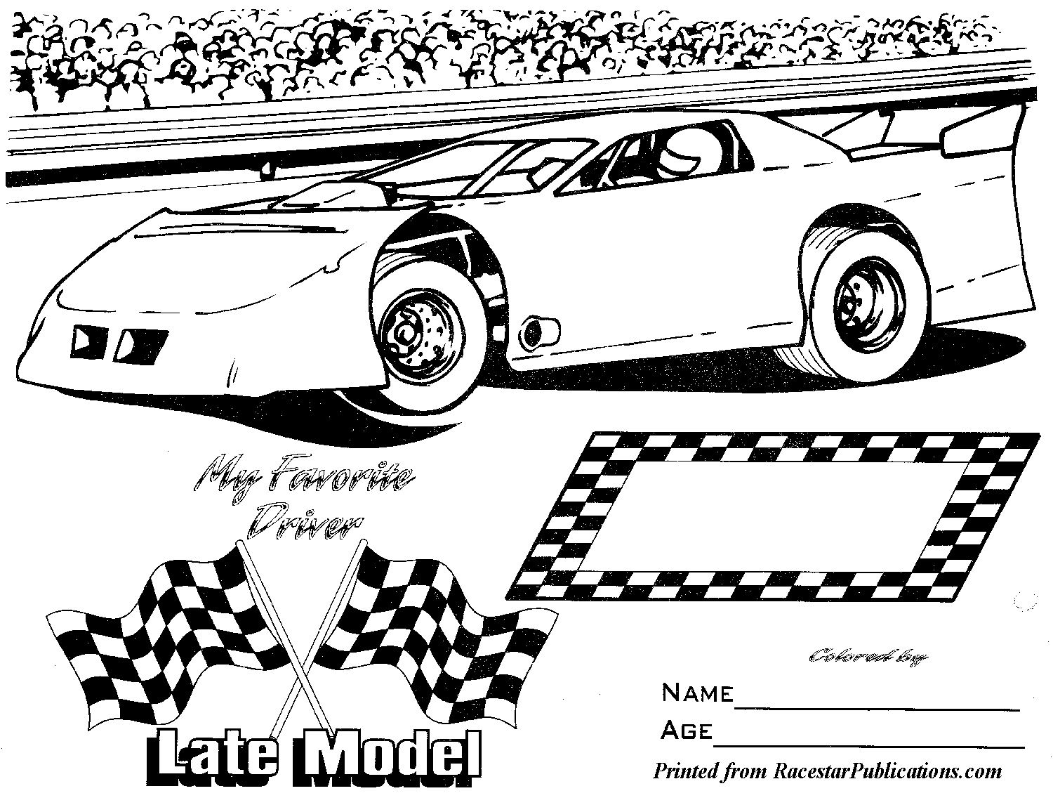 Dirt Late Model Coloring Pages - Dirt Late Model Drawing. 