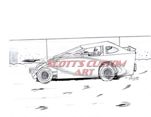 300x233 Dirt Track Coloring Book - Dirt Modified Drawing