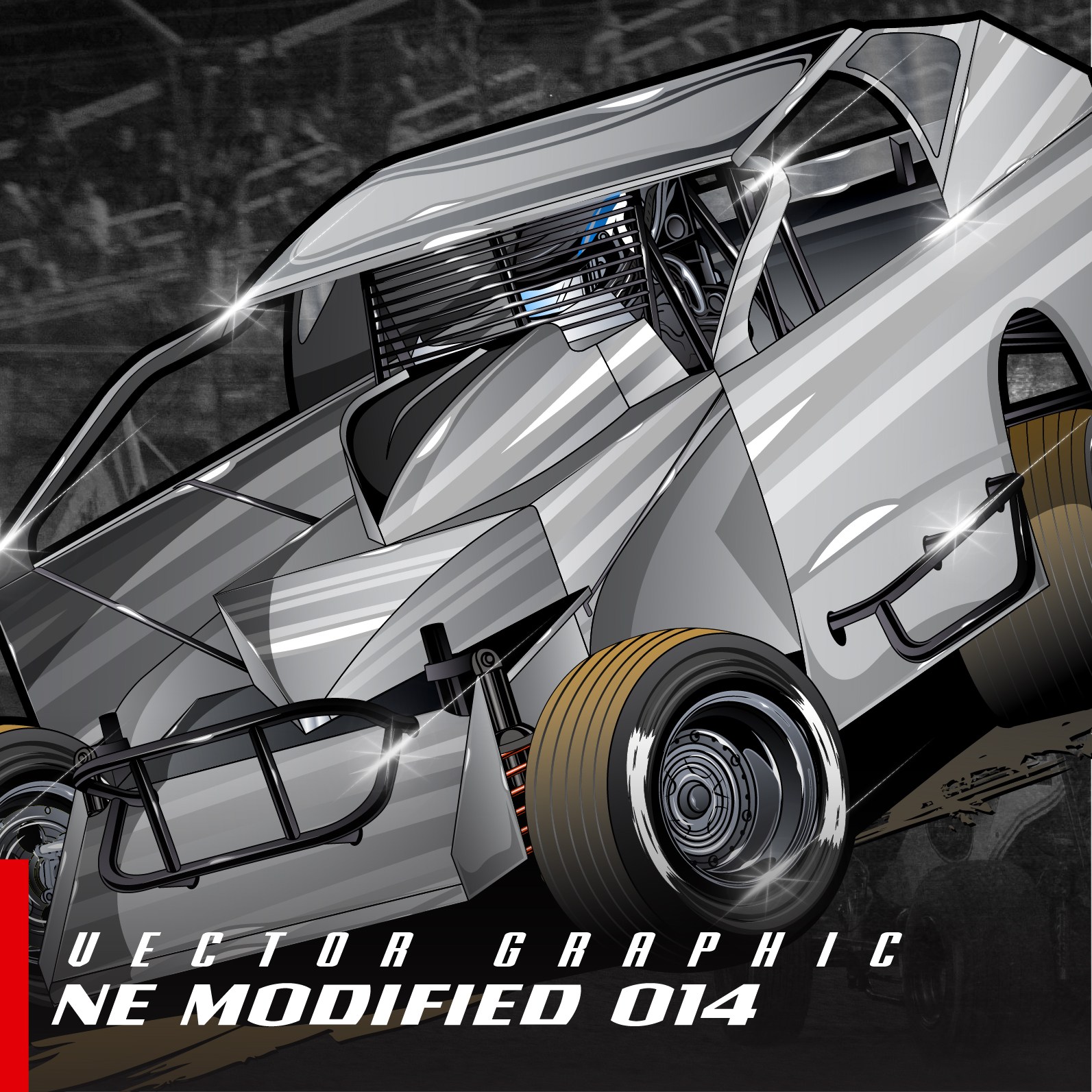 1593x1593 Dirt Modified Fast Racing Grafx - Dirt Modified Drawing