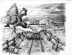 300x231 Road Most Traveled Drawing - Dirt Road Drawing