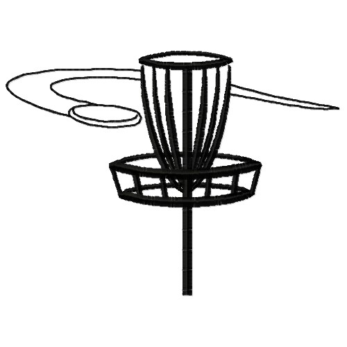 500x500 disc golf basket embroidery designs, machine embroidery designs - Disc Golf Basket Drawing
