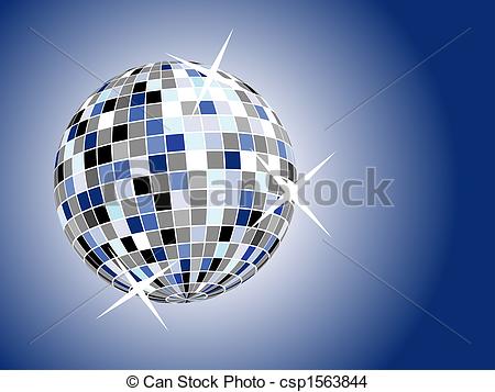 450x357 disco ball on blue background illustration - Disco Ball Drawing