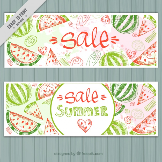 626x626 discount banners with drawings of watermelon vector free download - Discount Drawings