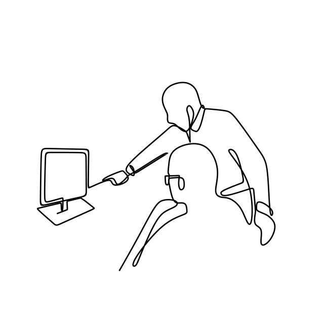 640x640 one line drawing vector of work discussion of two people,the - Discussion Drawing