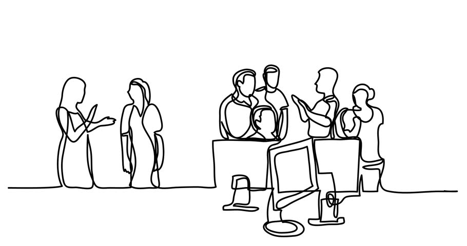 910x480 self drawing animation of continuous stock footage video - Discussion Drawing