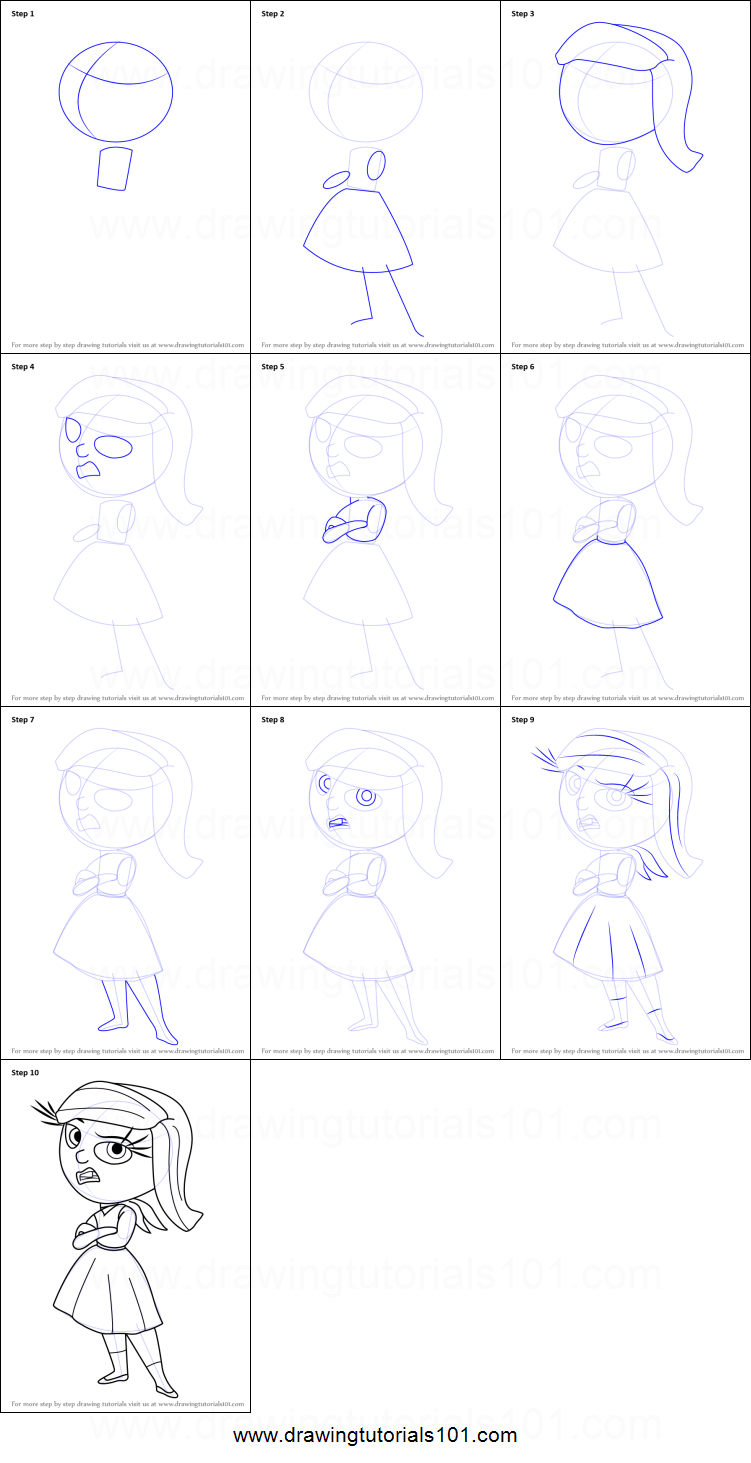 751x1463 how to draw disgust from inside out printable step - Disgust Inside Out Drawing