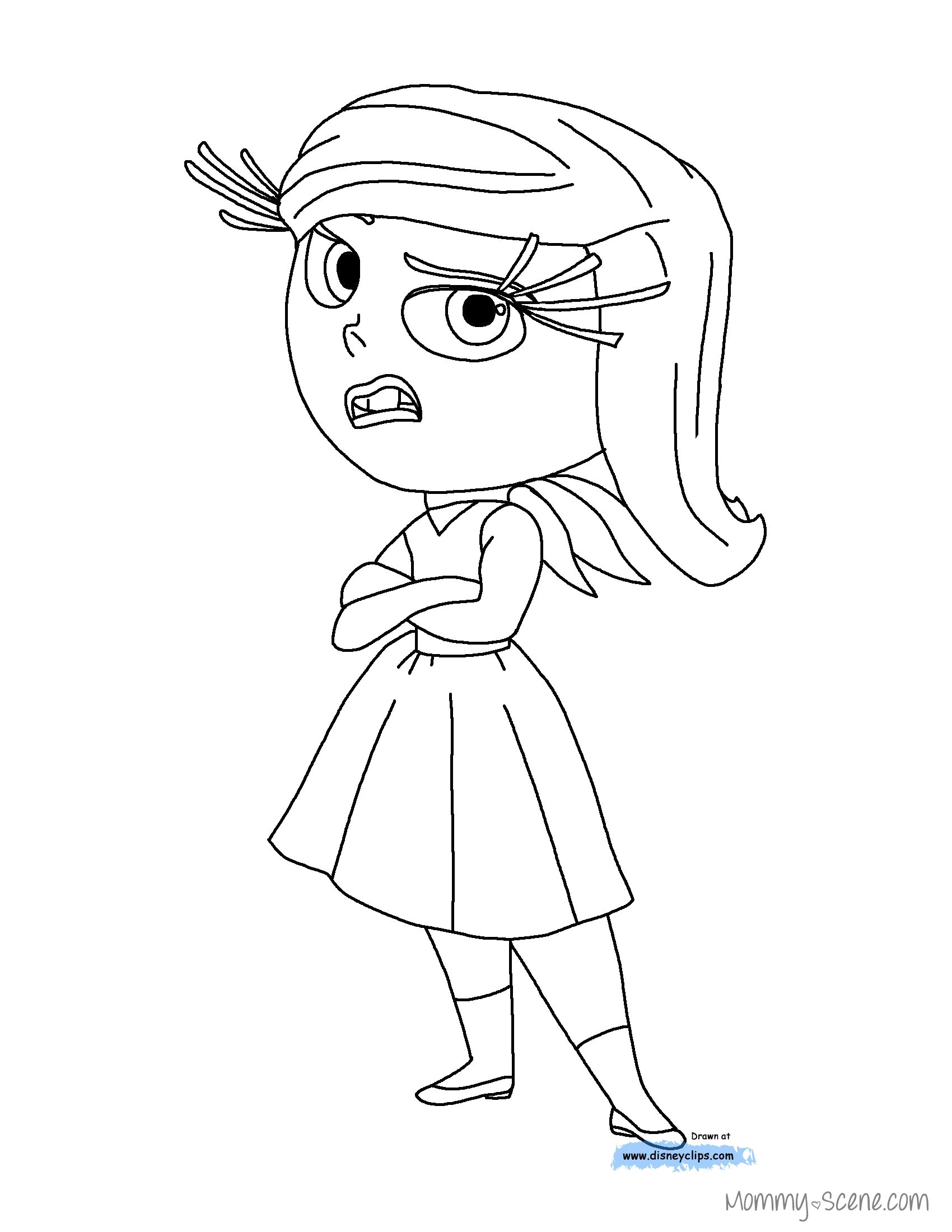 1700x2200 inside out drawing fear disgust coloring pages - Disgust Inside Out Drawing