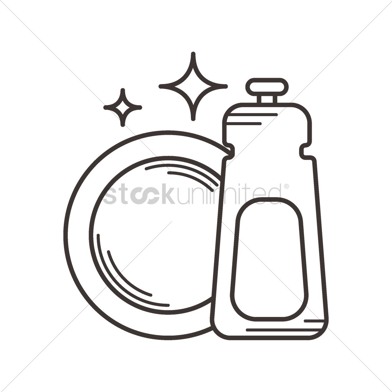1300x1300 Dishwasher Detergent And Plate Vector Image - Dishwasher Drawing