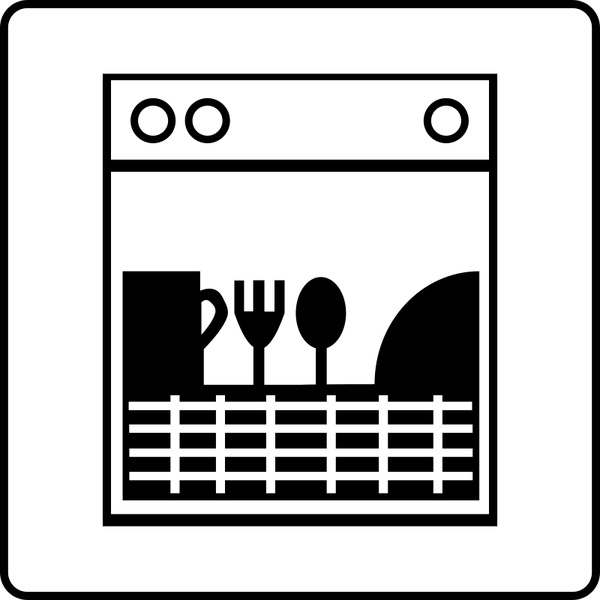 600x600 Hotel Icon Room Has Dishwasher Free Vector In Open Office Drawing - Dishwasher Drawing