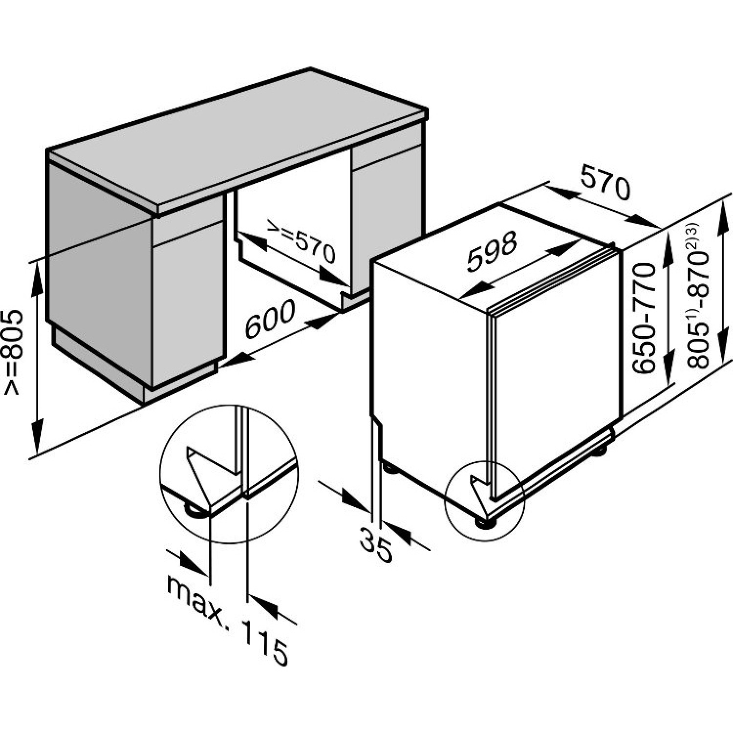 1500x1500 Miele Dishwasher Integrated Place - Dishwasher Drawing