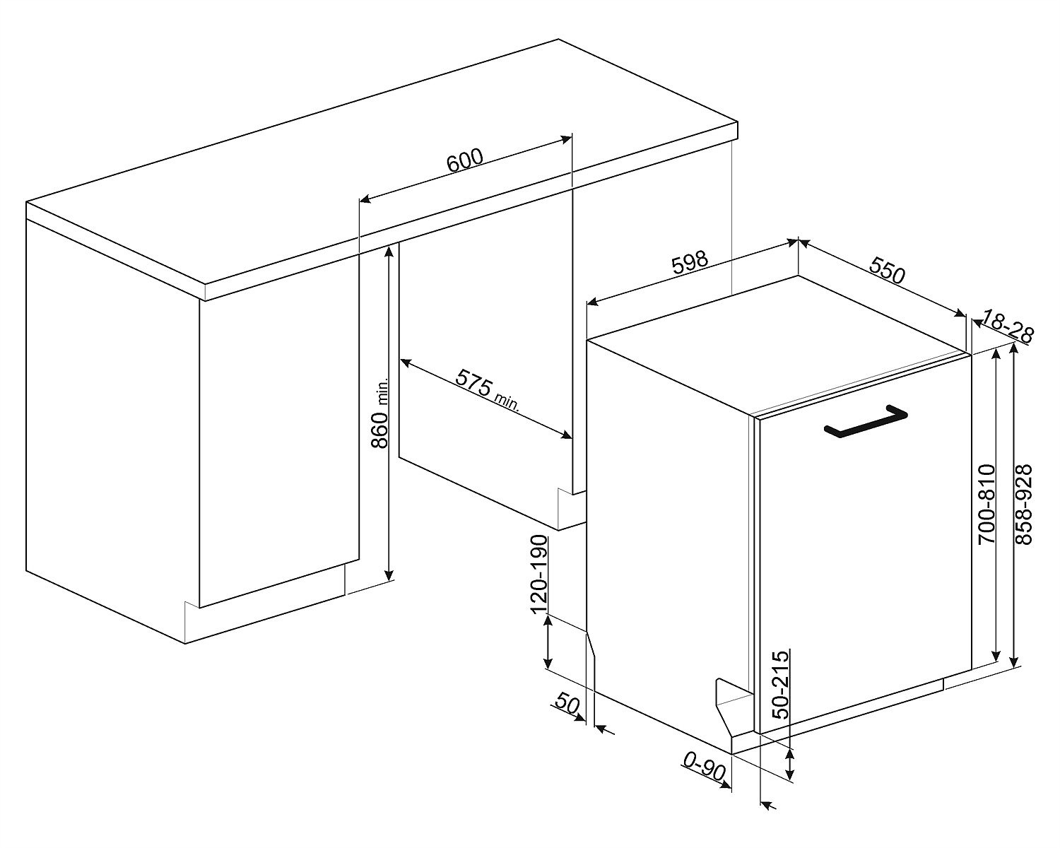 1500x1200 Smeg Built In Dishwasher - Dishwasher Drawing
